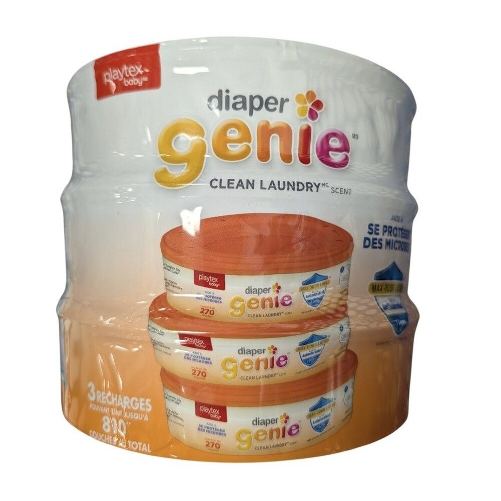 Playtex Diaper Genie Refill Garbage Bag 3 Pack (240 x 3) Clean Laundry Scent